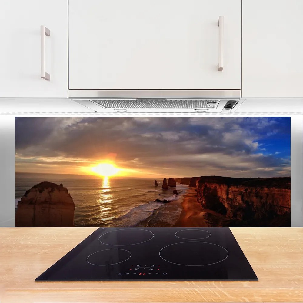 Panel Szklany Lśniąca Tafla Morza w Słońcu