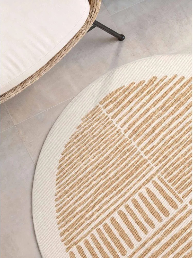 Kremowy/w naturalnym kolorze okrągły dywan odpowiedni na zewnątrz ø 160 cm Haringey Bounds – Ted Baker