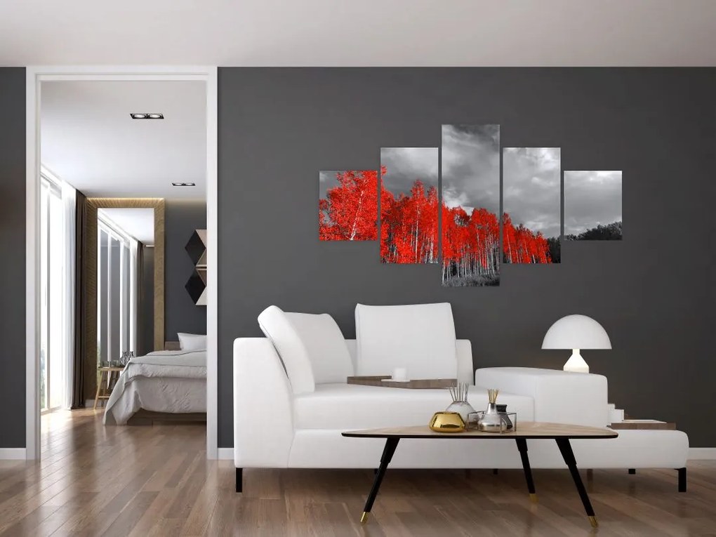Obraz - Drzewa w kolorze jesieni (125x70 cm)