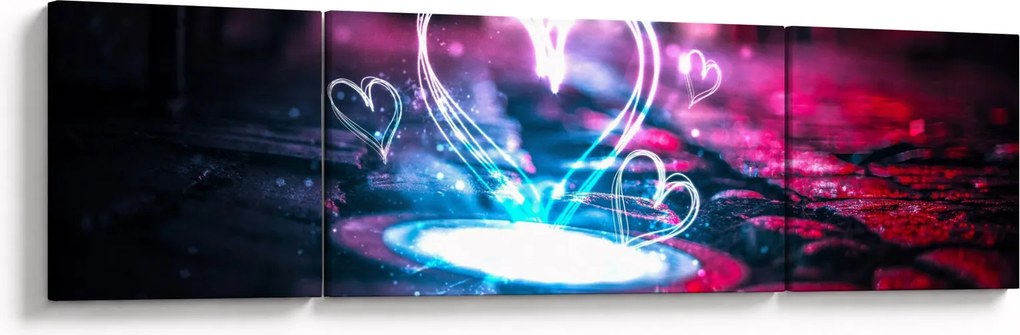 Obraz świetlistego serca (170x50 cm)