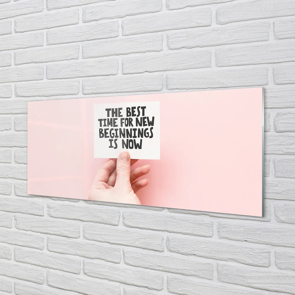 Szklany Panel Napis na Dłoni