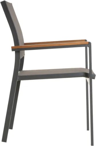 Krzesła ogrodowe aluminiowe, sztaplowane, 2 sztuki, antracyt