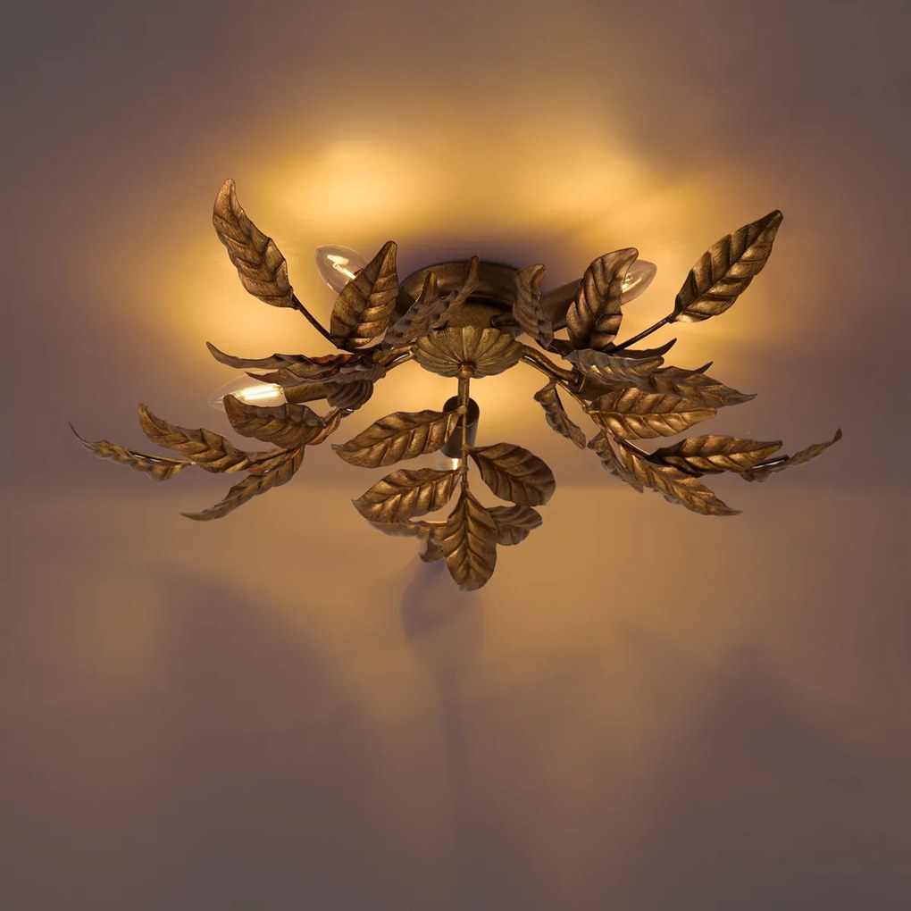 Lampa sufitowa w stylu vintage antyczne złoto 5 świateł - Linden
