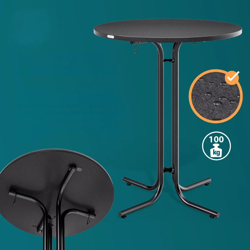 Stół barowy składany RAUL 110x80cm, szary Casaria