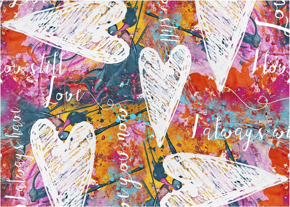 Obraz - Serce na abstrakcyjnym tle (70x50 cm)