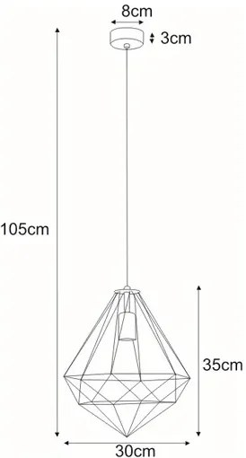 Czarna wisząca pojedyncza lampa R7-C37