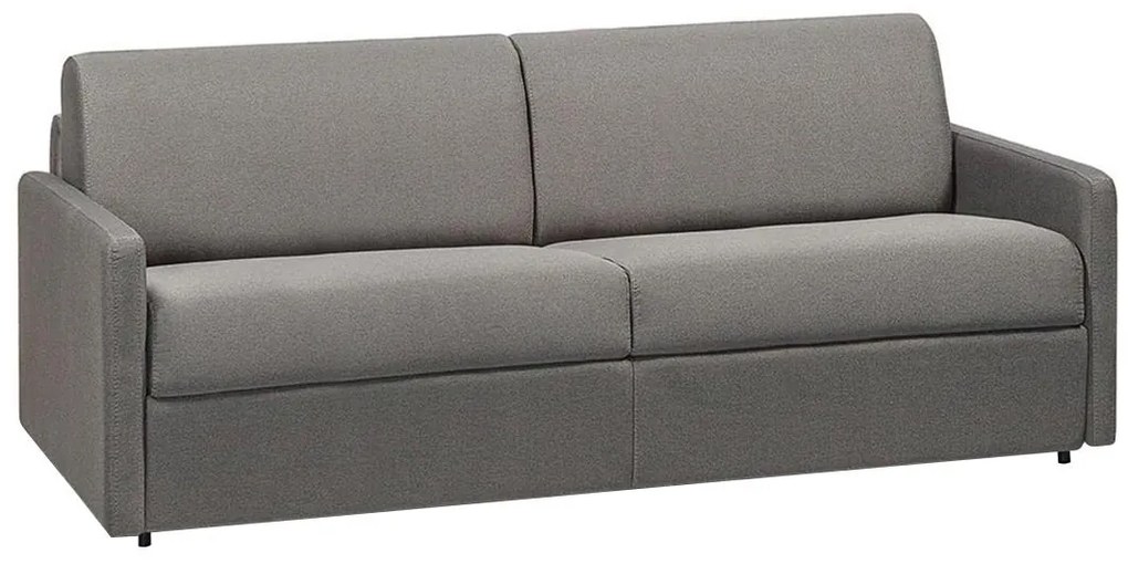 Kanapa 4-osobowa z ekspresowym mechanizmem rozkładania z tkaniny CALIFE - Kolor: jasnoszary - Wymiary miejsca do spania: 160 cm - Materac 22 cm z pamięcią kształtu