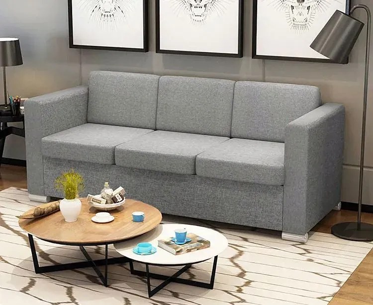 Trzyosobowa jasnoszara sofa loftowa Naxin 4S