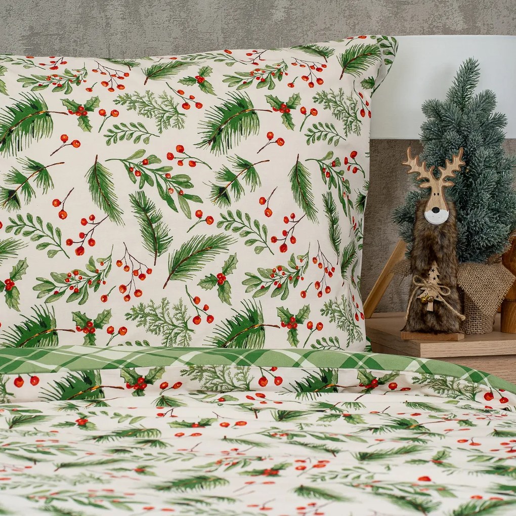 4Home Pościel bawełniana Scotch green, 140 x 200 cm, 70 x 90 cm