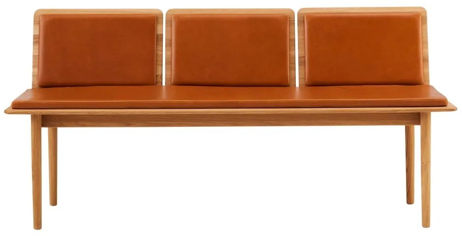 Koniakowo-naturalna skórzana ławka Elba – Hammel Furniture