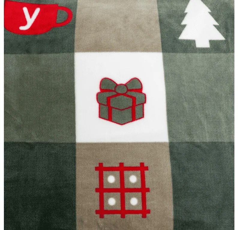 PrzytulneMieszkanie.pl PrzytulneMieszkanie.pl Pościel z mikropluszu CHRISTMAS SOCKS zielone Rozmiar pościeli: 70 x 90 cm | 140 x 200 cm