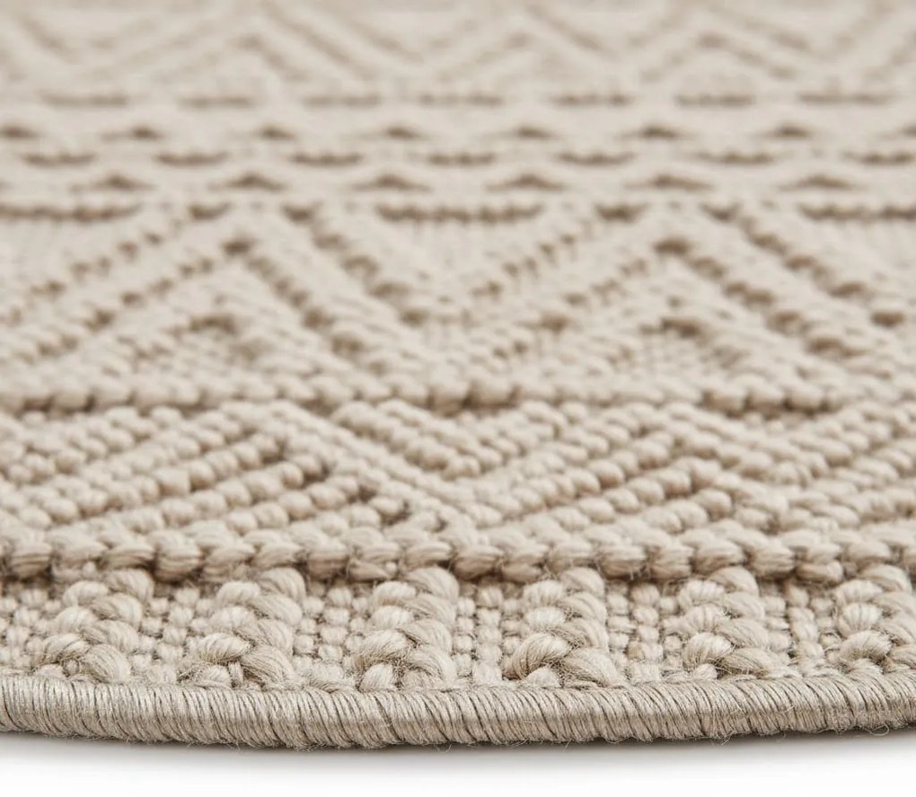 Dywan nowoczesny Helix Boho beżowy koło 80 cm x 80 cm