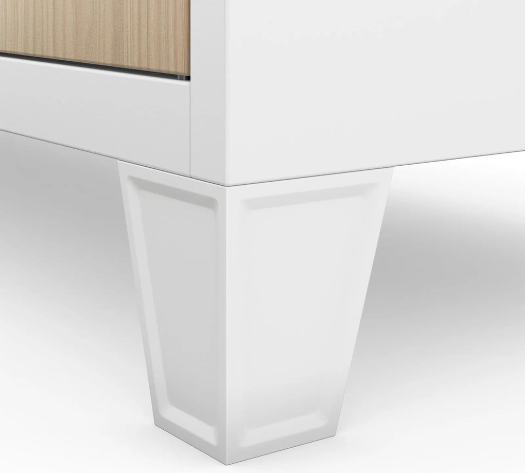 Szafa BHP 20-skrytkowa 136x45x172 cm Eco Design Robert, biały/dąb sonoma