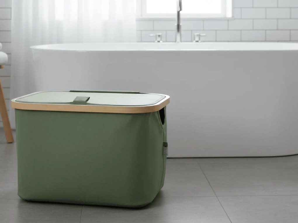 Składany kosz NOLVIO 25 L, zielony