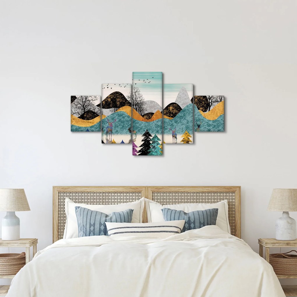 Obraz graficzny z jeleniem (125x70 cm)