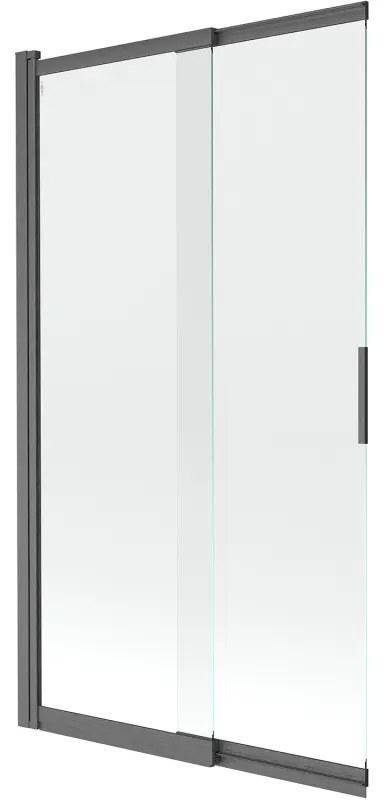 Mexen Fox parawan nawannowy 2-skrzydłowy przesuwny 100 x 150 cm, transparent, gun gray szczotkowany - 891-100-002-66-00