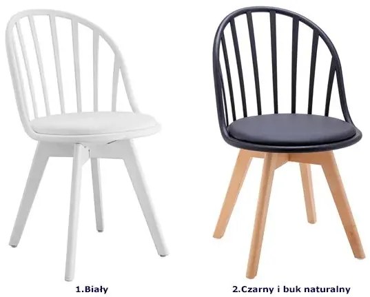 Czarne krzesło kuchenne patyczak w stylu retro modern - Keran