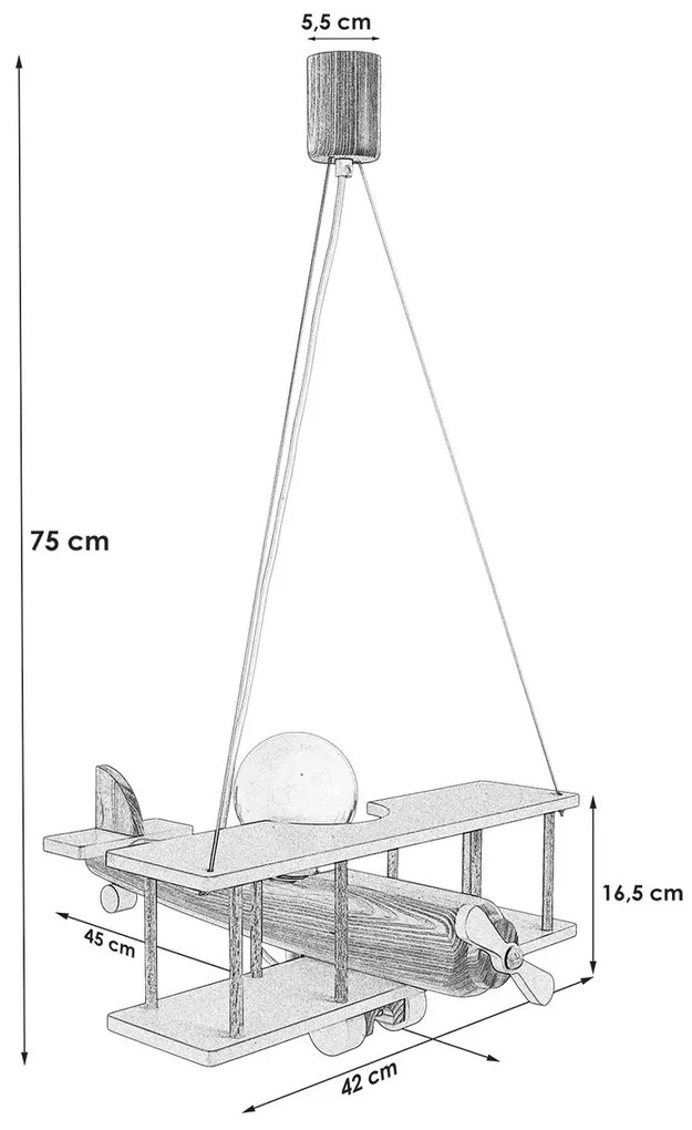 Błękitny żyrandol do pokoju chłopca samolot - 6X S198 W4-H47