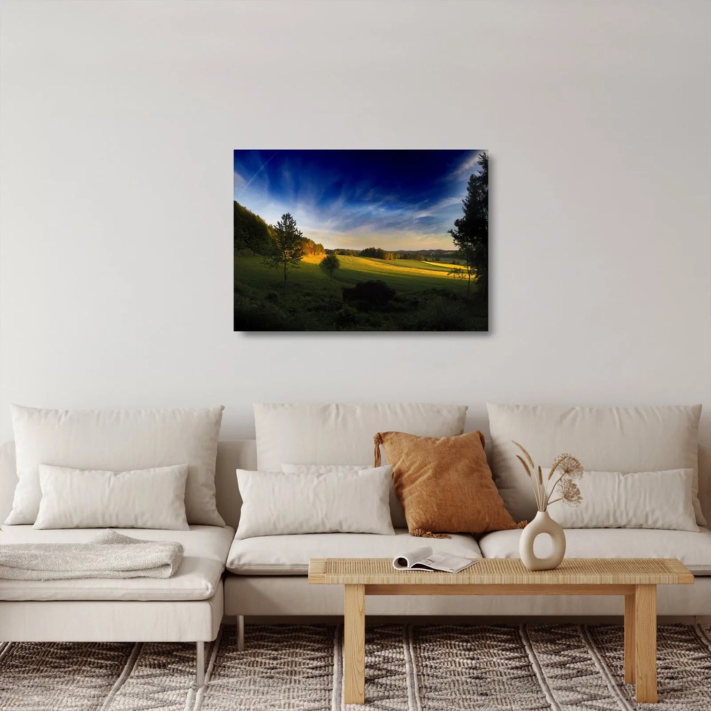 Obraz na szkle - Górska łąka (70x50 cm)