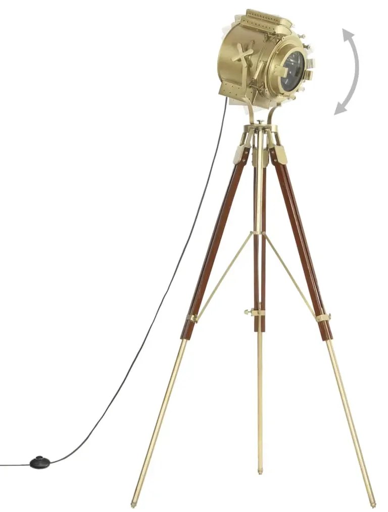 Regulowana lampa podłogowa trójnóg retro z drewna mango - 5X EX198 G0-B69