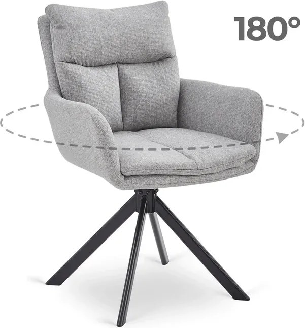 Zestaw Stół Prostokątny Rozkładany HAMPTON 160-240 cm Dąb/Czarny i 4 Krzesła PAUL Szare