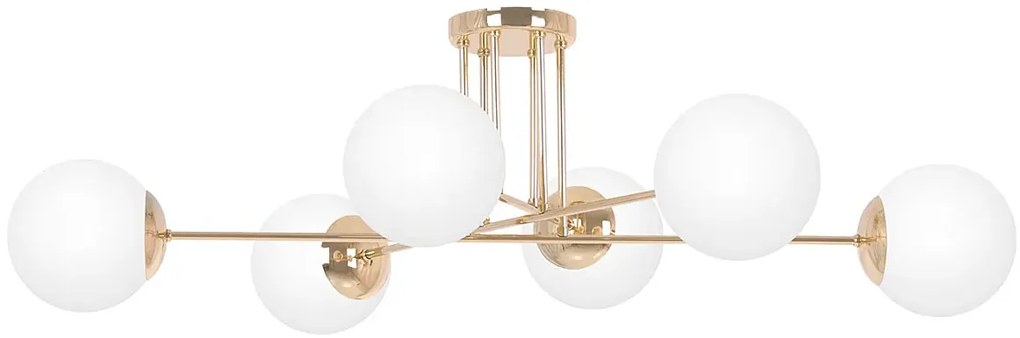 Sześciopunktowa złota lampa sufitowa glamour F8-W84