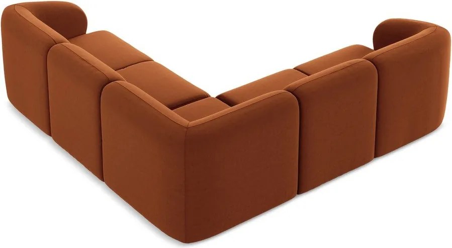 Aksamitny narożnik w kolorze terakoty Lani – Makamii