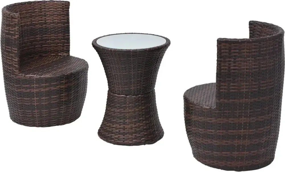 Zestaw brązowych mebli ogrodowych - Lisga