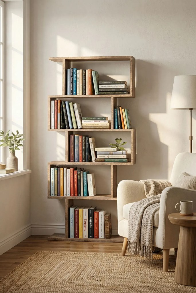 Nowoczesny regał na książki dąb kolonialny R0-D82