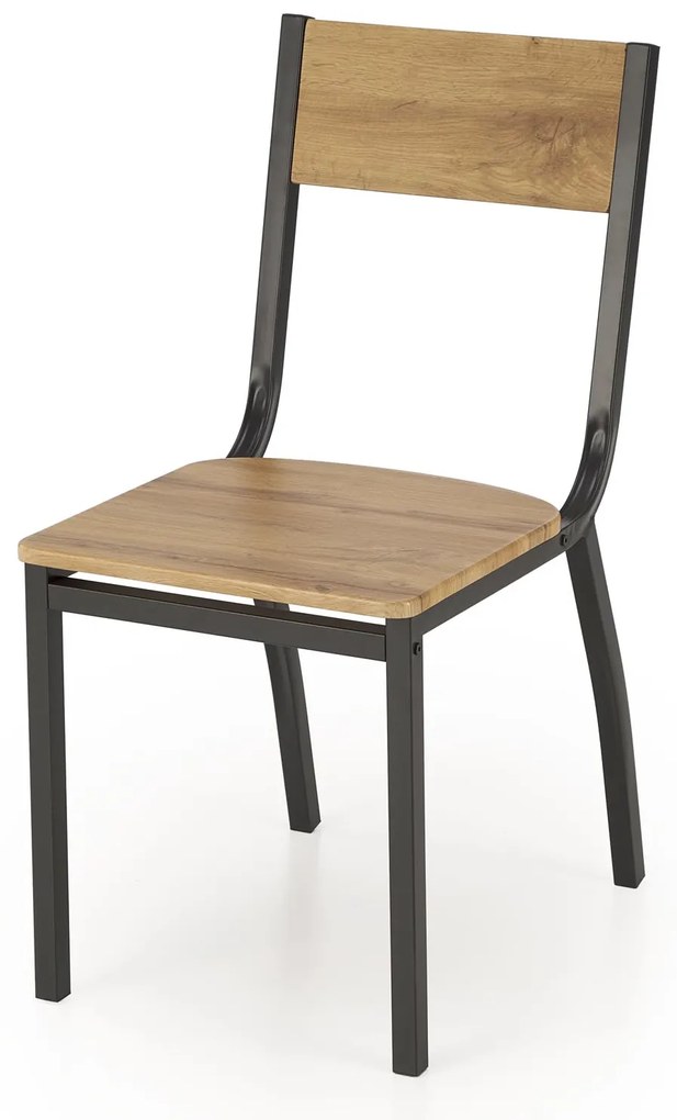 Zestaw drewniany stół + 4 krzesła, komplet naturalny / czarny MILTON