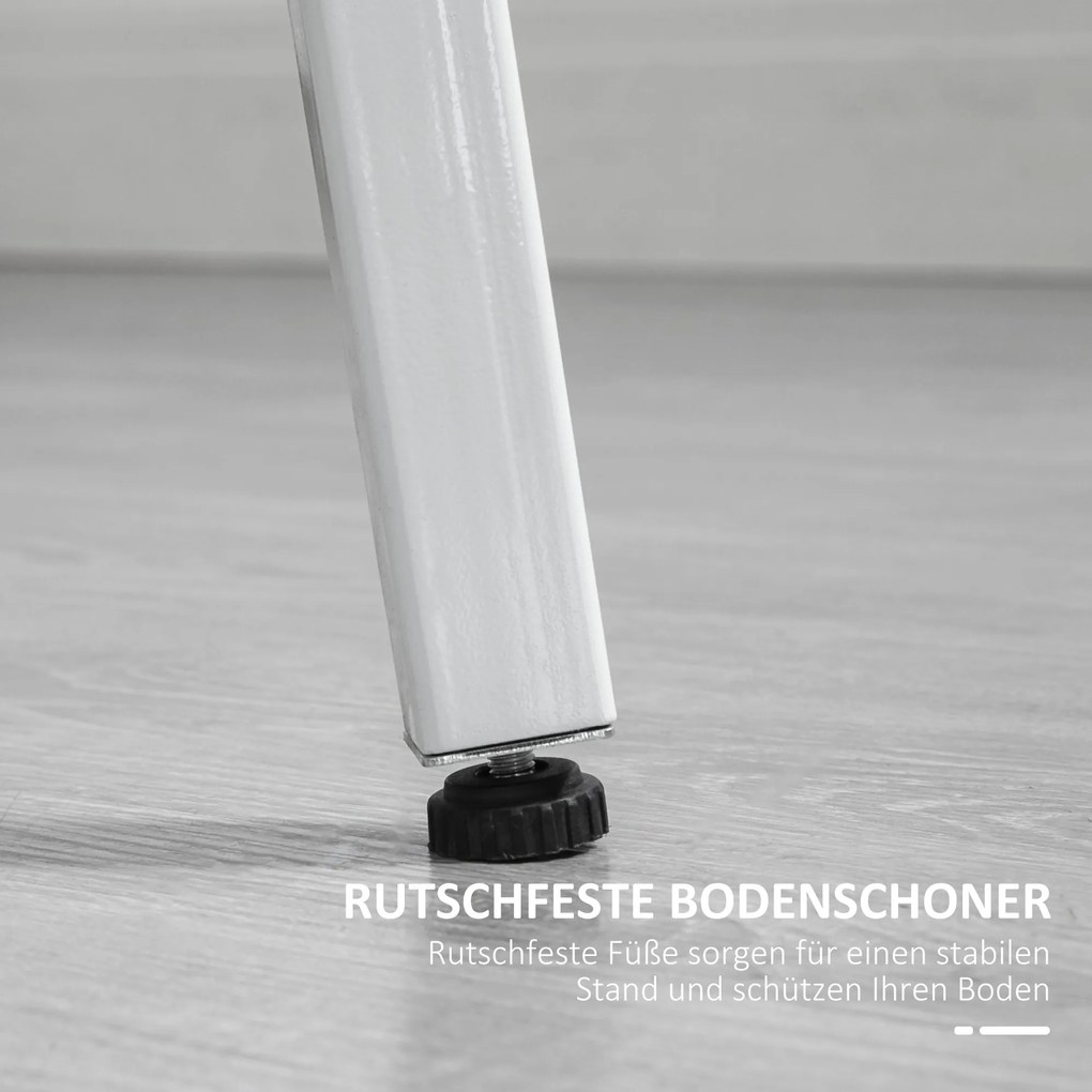 HOMCOM Stół jadalny okrągły styl industrialny drewno naturalne biały stabilny do 60 kg Ø80x76 cm | Aosom PL