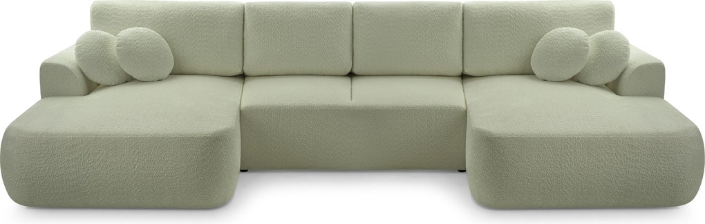 Masseno Narożnik FILO z funkcją spania i pojemnikiem na pościel Narozniki U, Rozkładana sofa - Zielony, CORAL 55
