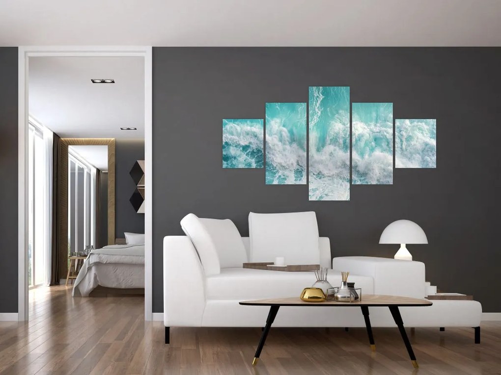 Obraz - Widok na fale oceanu (125x70 cm)