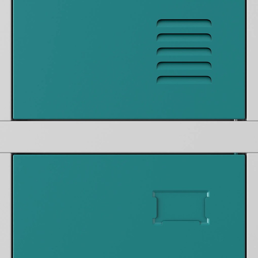 Szafka socjalna ubraniowa BHP szaro-wielokolorowa: 6-drzwiowa IGOR, 900 x 1850 x 450 mm