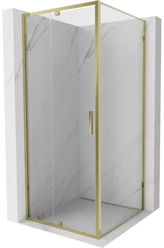 Mexen Exo kabina prysznicowa uchylna 110 x 110 cm, transparent, złota - 819-110-110-50-00