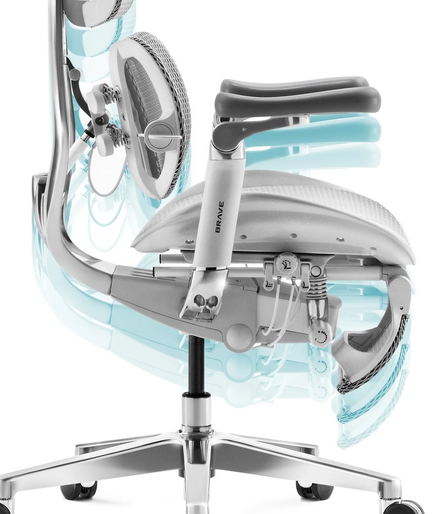 Fotel ergonomiczny szary V-Kinetic