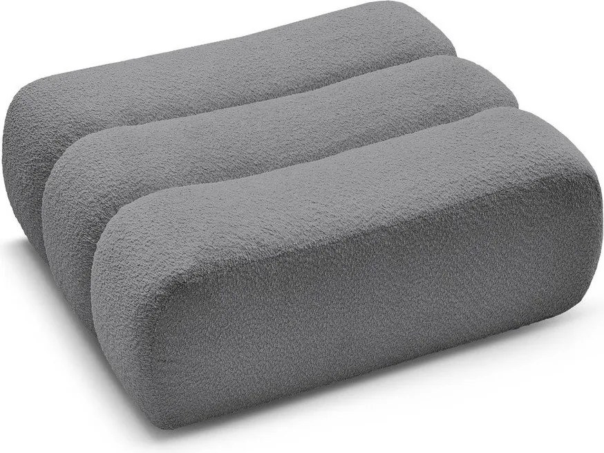 Szary podnóżek z materiału bouclé Azra – Bobochic Paris