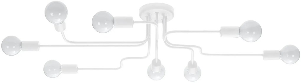 Biała lampa sufitowa z odkrytymi żarówkami loft - A628-Gray