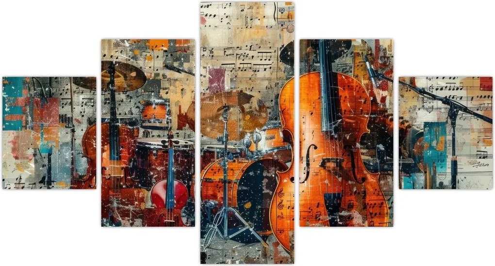 Obraz - Instrumenty muzyczne (125x70 cm)