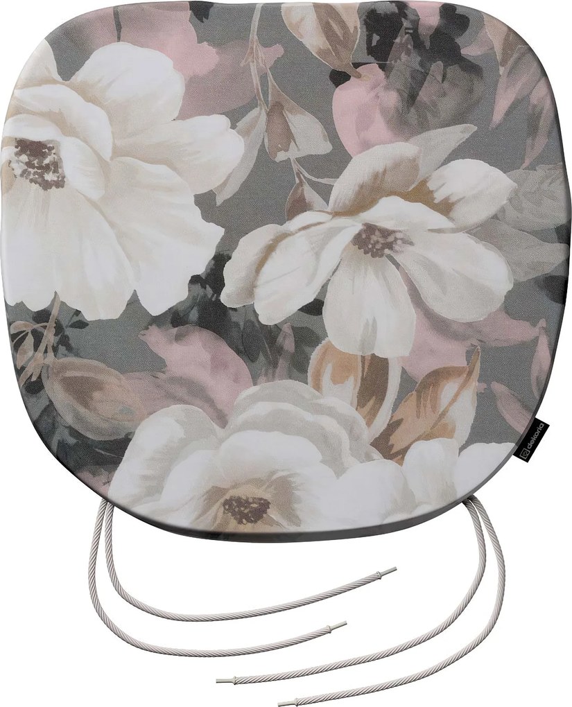 Poduszka na krzesło Bartek kolor szary tkanina wzorzysta