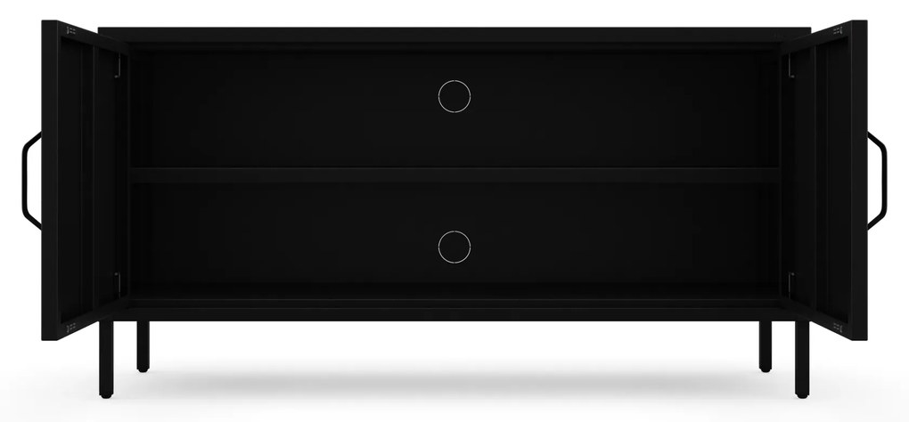 Metalowa szafka RTV czarna ROSA Modern