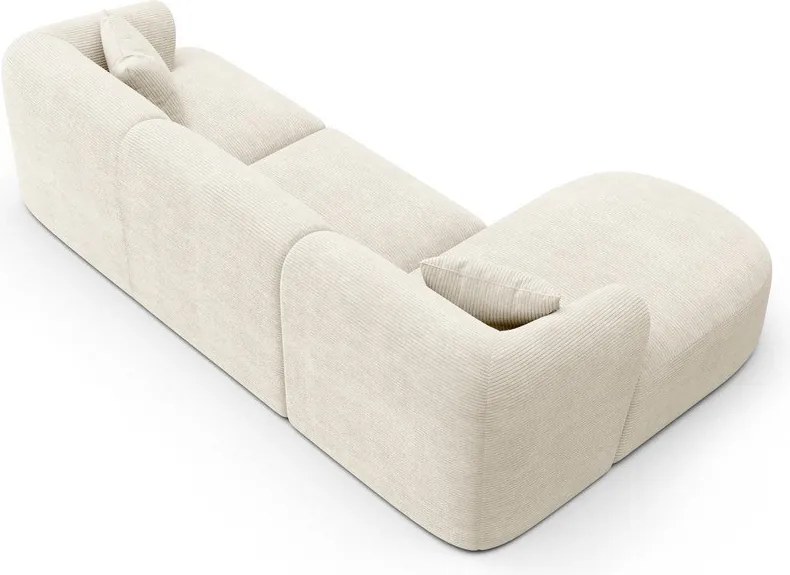 Beżowy sztruksowy narożnik (lewostronny/z szezlongiem) Campi – Cosmopolitan Design