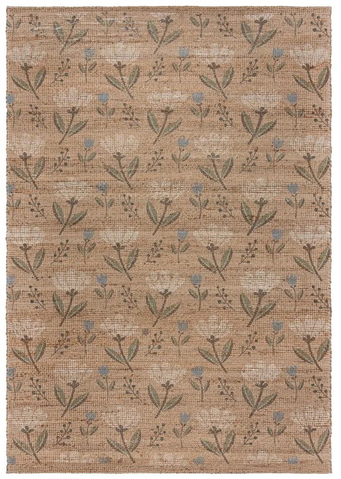 Naturalny dywan z mieszanki juty tkany ręcznie 200x290 cm Ariana Jute Floral – Flair Rugs
