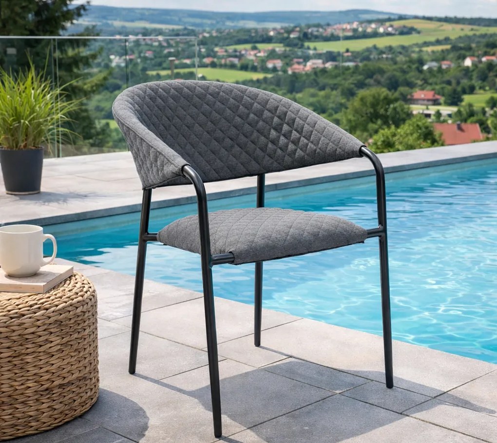 Melia LIKA-TEX® szare - luksusowe krzesło ogrodowe - Towar rozpakowany (N434)