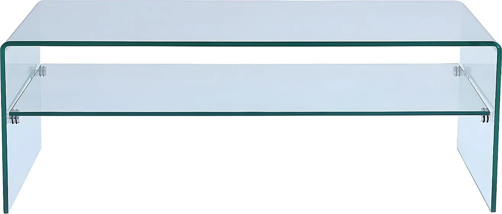 Stolik kawowy STILEOS - Podwójny blat - Szkło hartowane