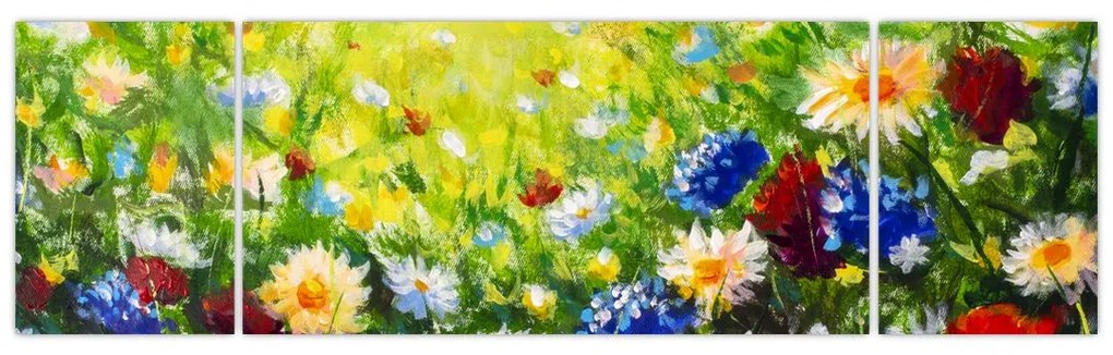 Obraz dzikich kwiatów (170x50 cm)