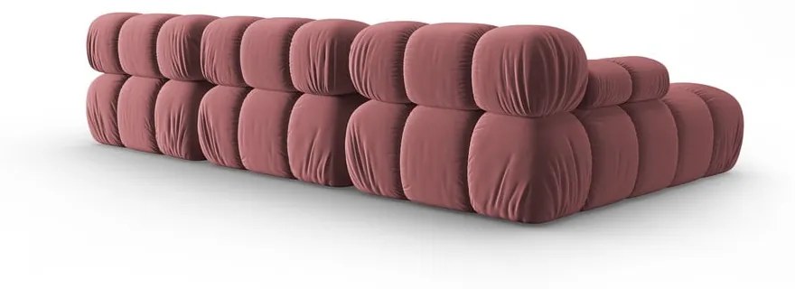 Różowa aksamitna sofa 285 cm Bellis – Micadoni Home