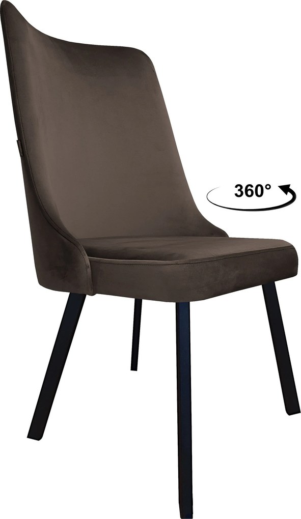 Krzesło Victor tkanina Welur noga metalowa krzesło tapicerowane premium : Kolor nogi - Czarna profil, Kolor tkaniny - VELVET - MG05, Typ siedziska - Siedzisko obrotowe 360°