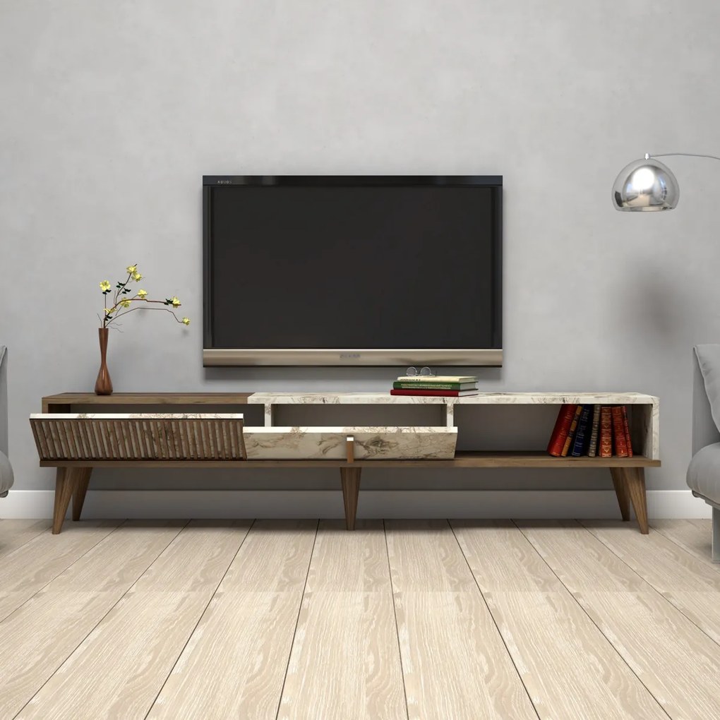 Stolik pod telewizor Milan White Marble