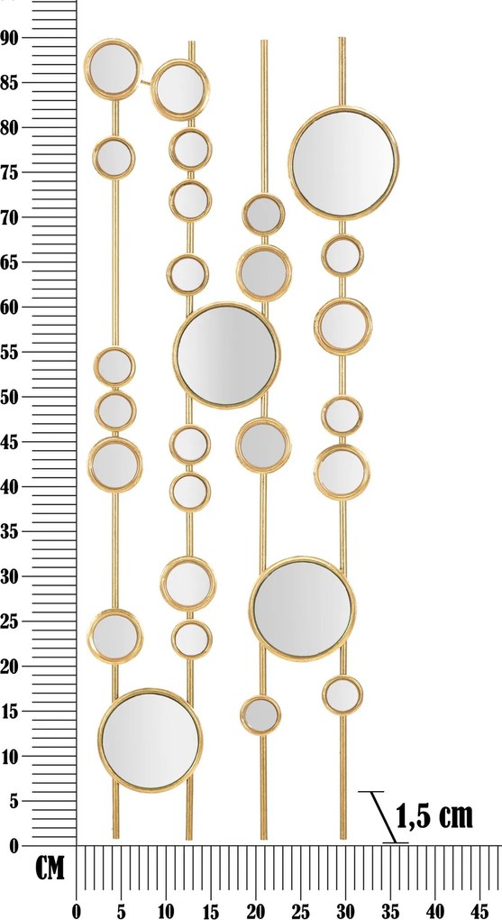 Ozdoba na ścianę z lusterkami, 35,5 x 90 cm